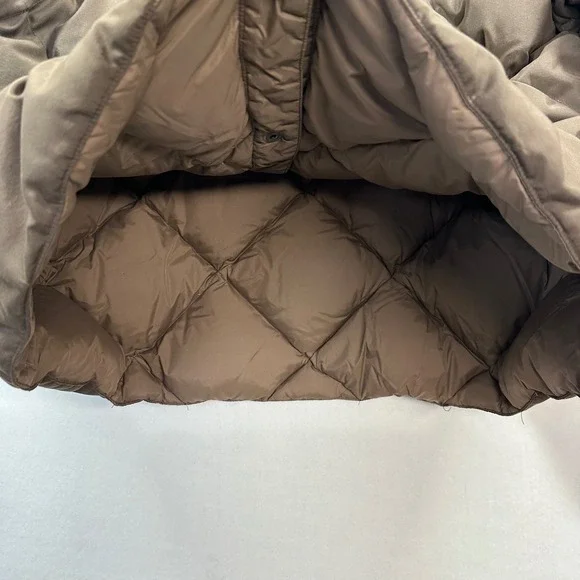 Vtg Cabelas Premier Northern Goose Down Quilted Bomber Jacket Brown Mens XL Reg